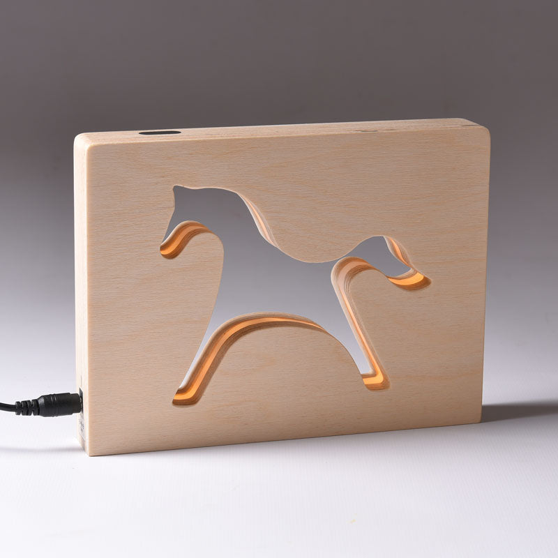 Looys Horse Wooden LED Night Light, Touch Dimmer, Warm White