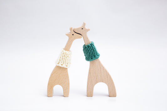 Giraffes in Love Wooden Toy Figures