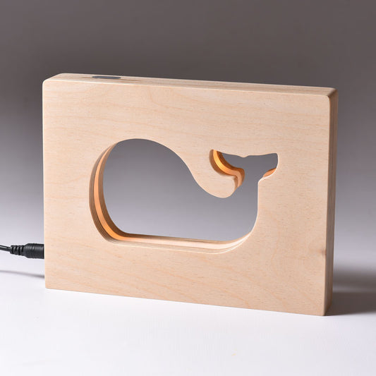 Looys Whale Wooden Nursery Ambient Night Light Desk Lamp