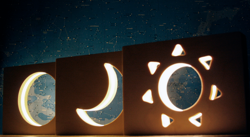 Looys Circle Wooden LED Night Light, Touch Dimmer, Warm White