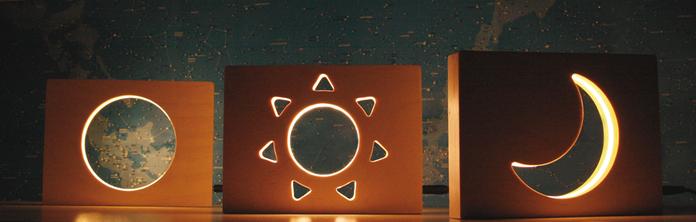 Looys Circle Wooden LED Night Light, Touch Dimmer, Warm White