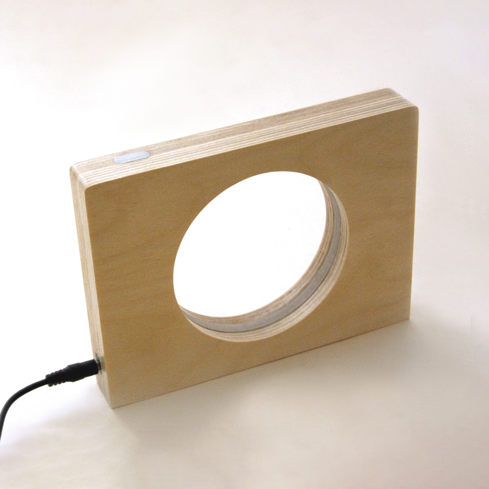 Looys Circle Wooden LED Night Light, Touch Dimmer, Warm White