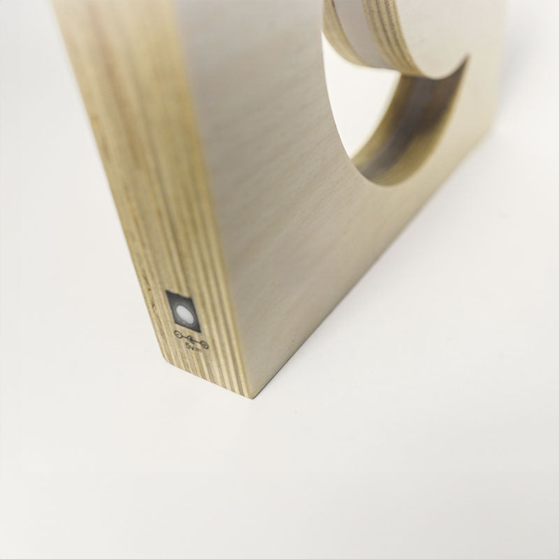 Looys Moon Wooden LED Night Light, Touch Dimmer, Warm White